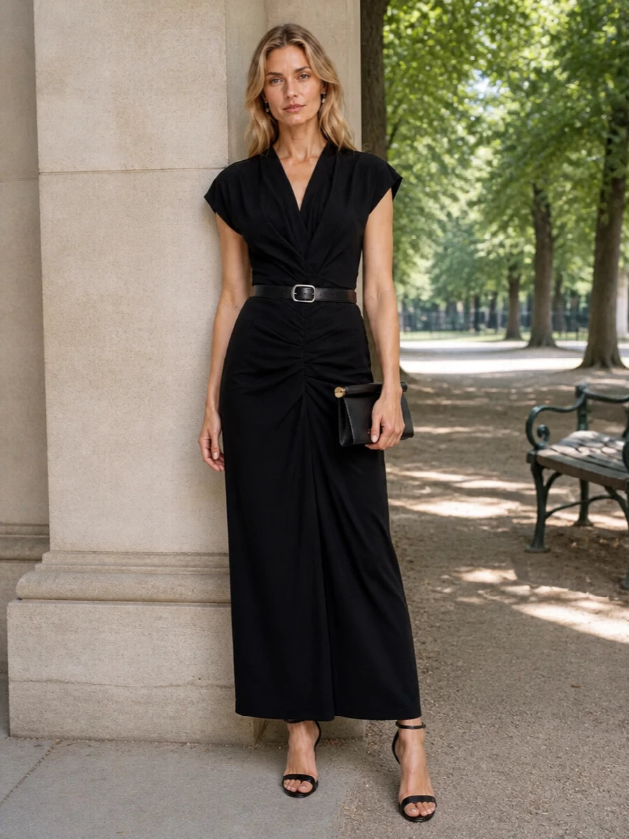 Isabel marant black evening dress heels clutch