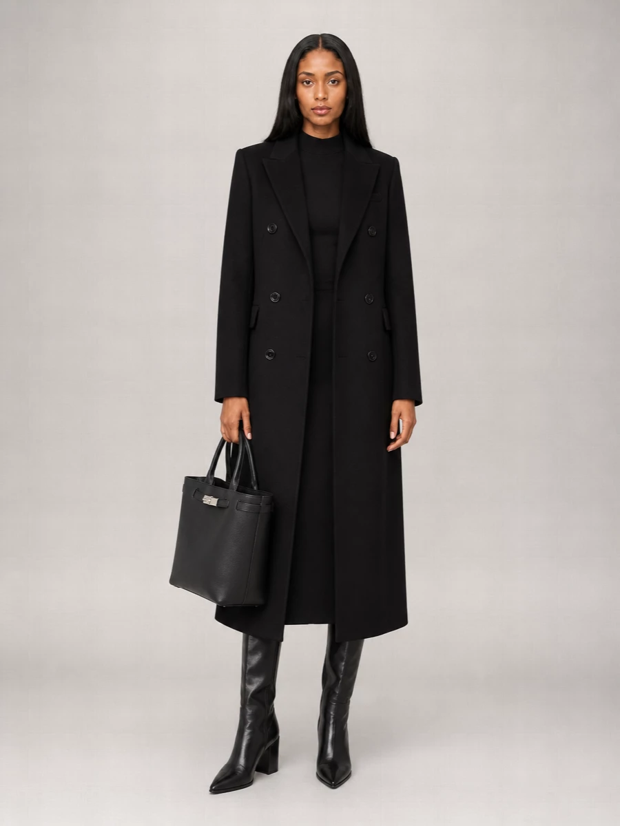 S Max Mara Virgin Wool Double-Breasted Coat