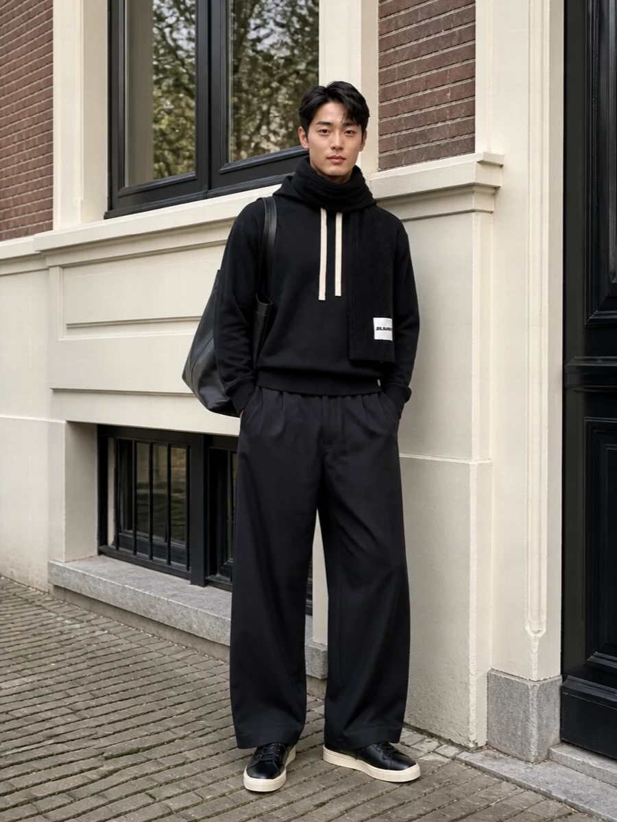 Jil sander hoodie wide leg trousers sneakers