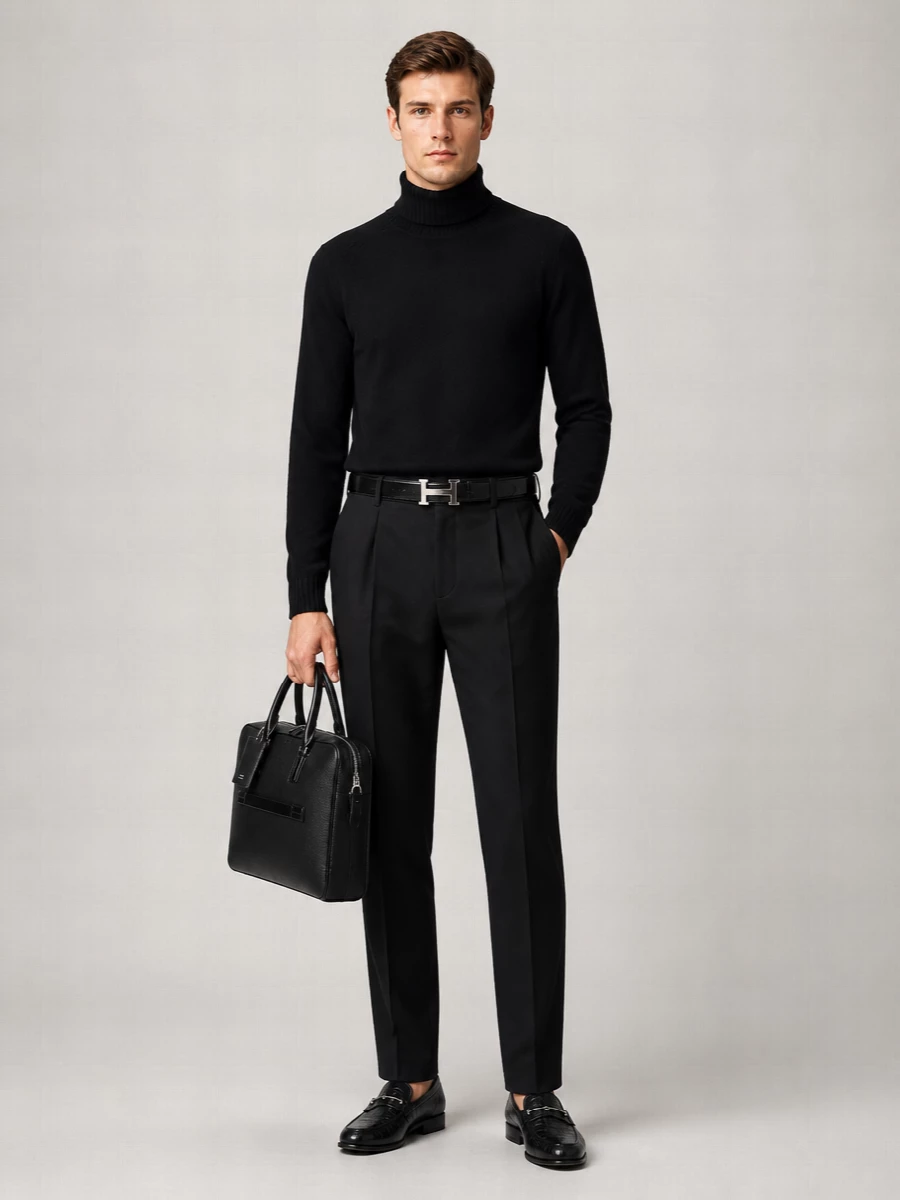 Tom Ford cashmere wool mohair ribbed roll neck jumper