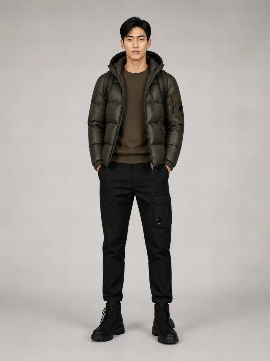 C.p. Company Down Hooded Quilted Puffer Jacket