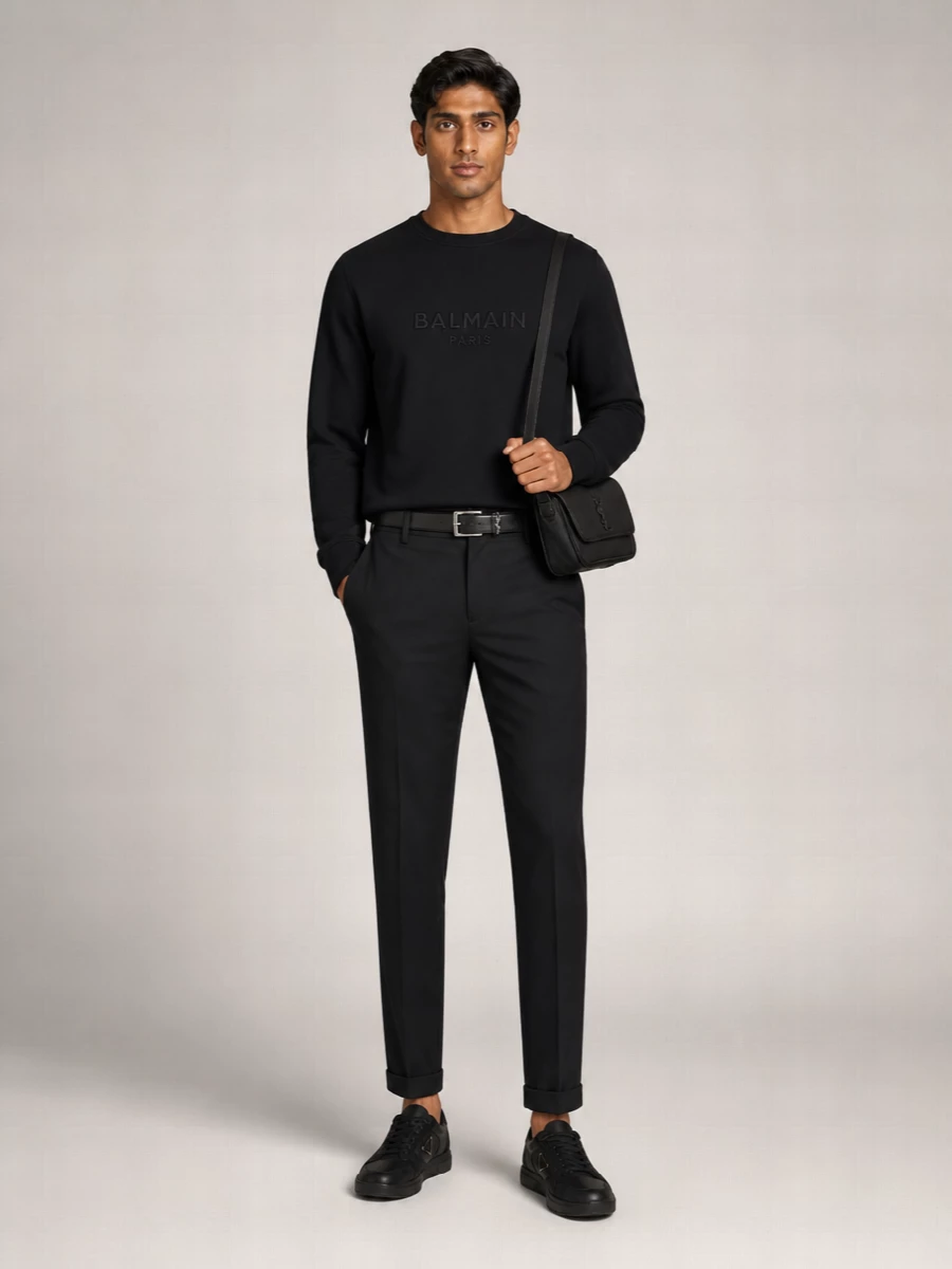 Balmain Cotton Logo-Embroidered Crewneck Sweatshirt