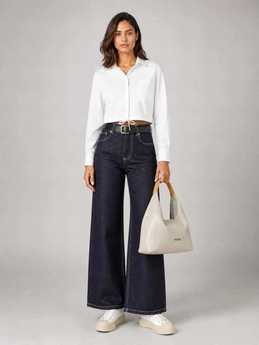 Marni Denim Mid-Rise Wide-Leg Jeans