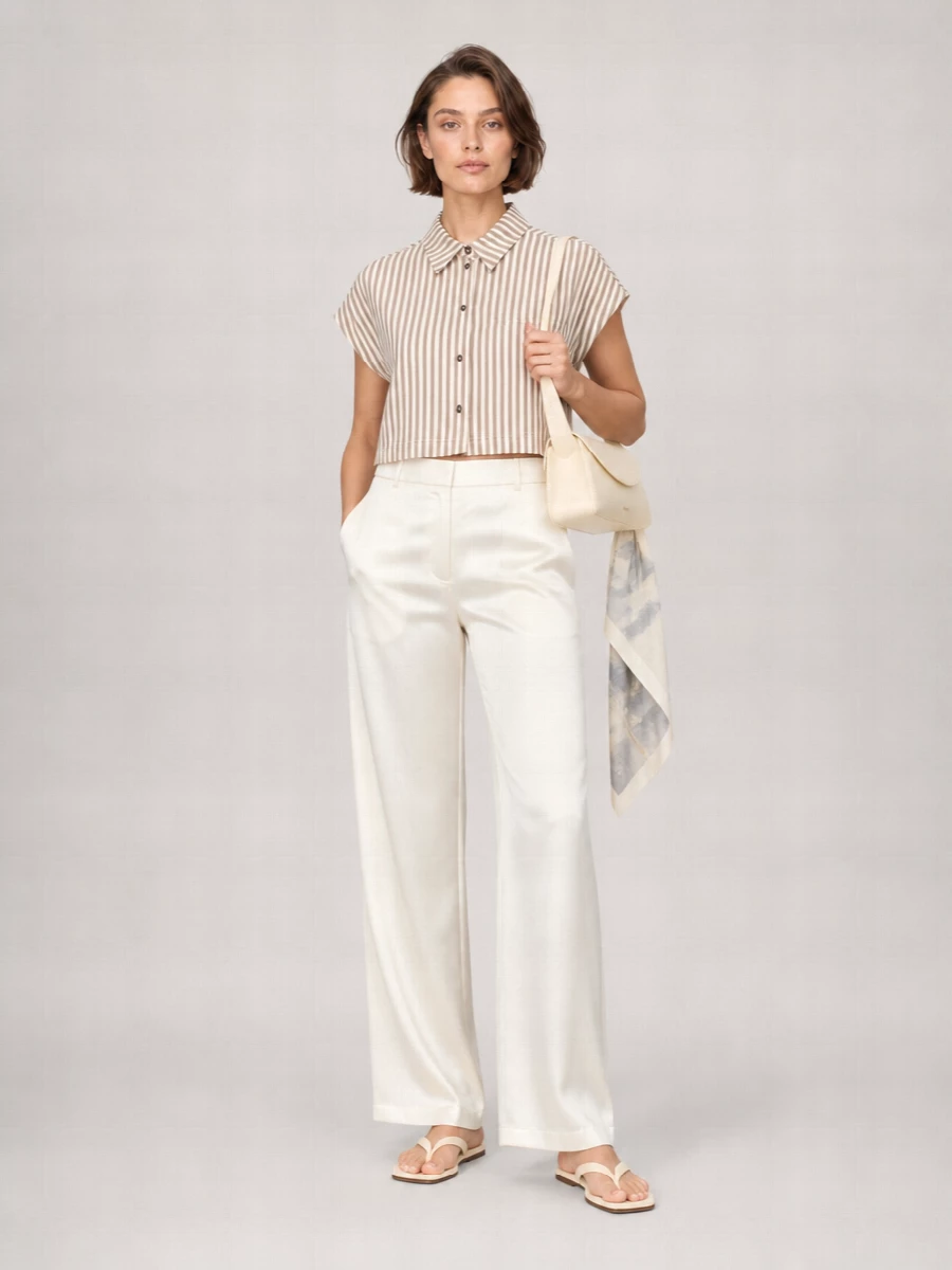 Alysi Striped Short-Sleeve Shirt