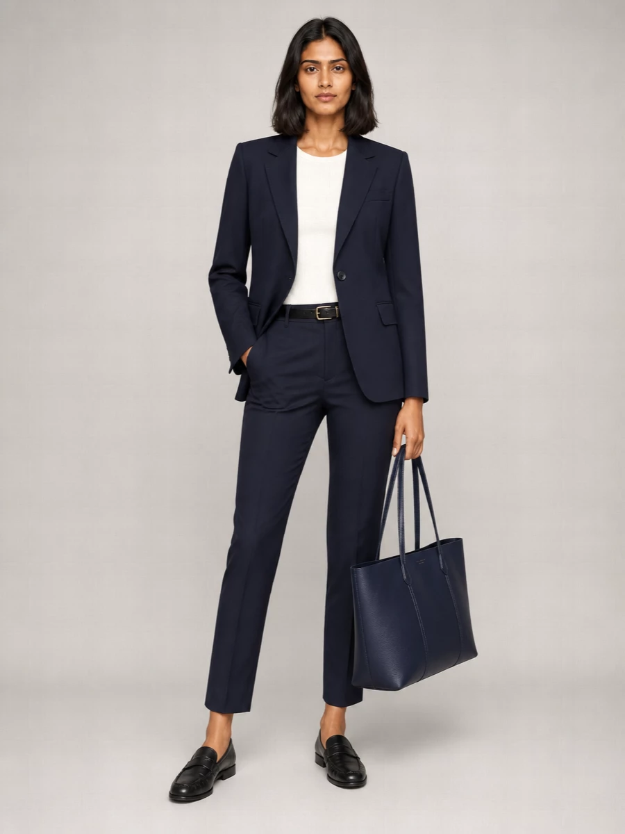 S Max Mara Cotton Stretch Tailored Trousers