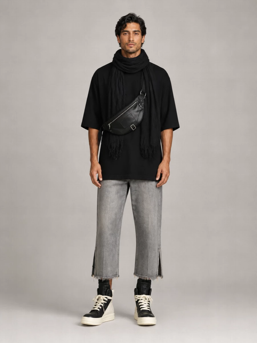 Rick Owens denim cropped jeans