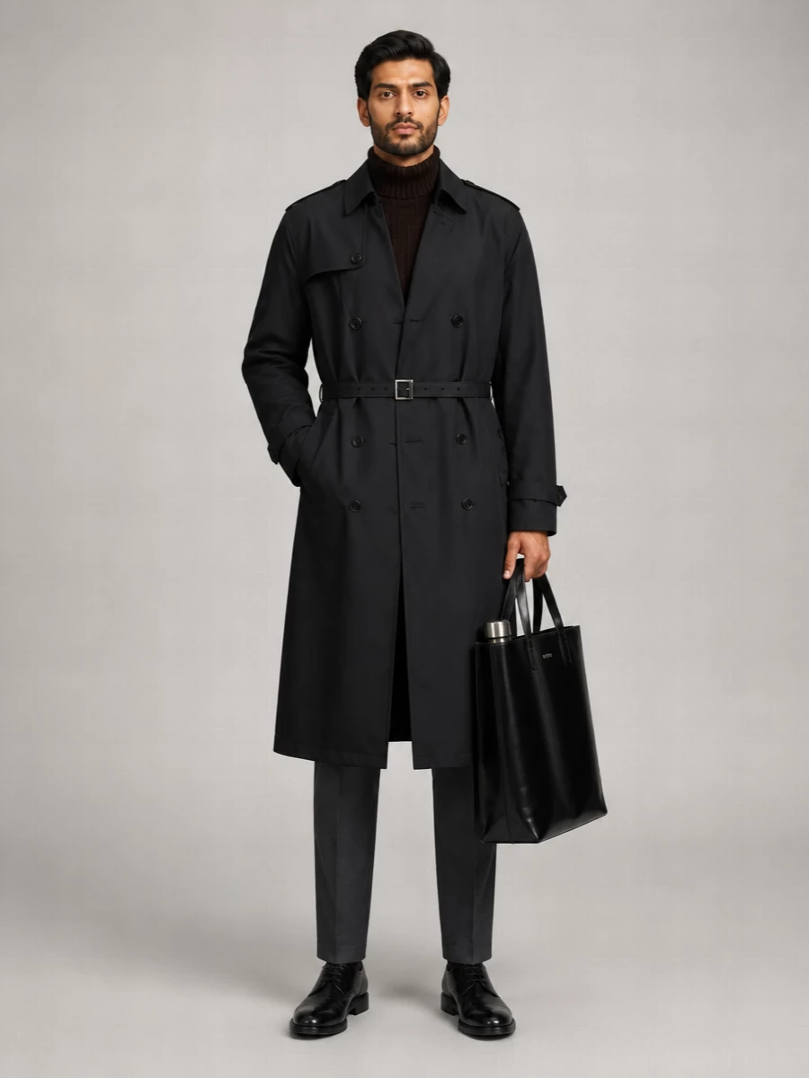 Prada Cotton Double-Breasted Trench Coat